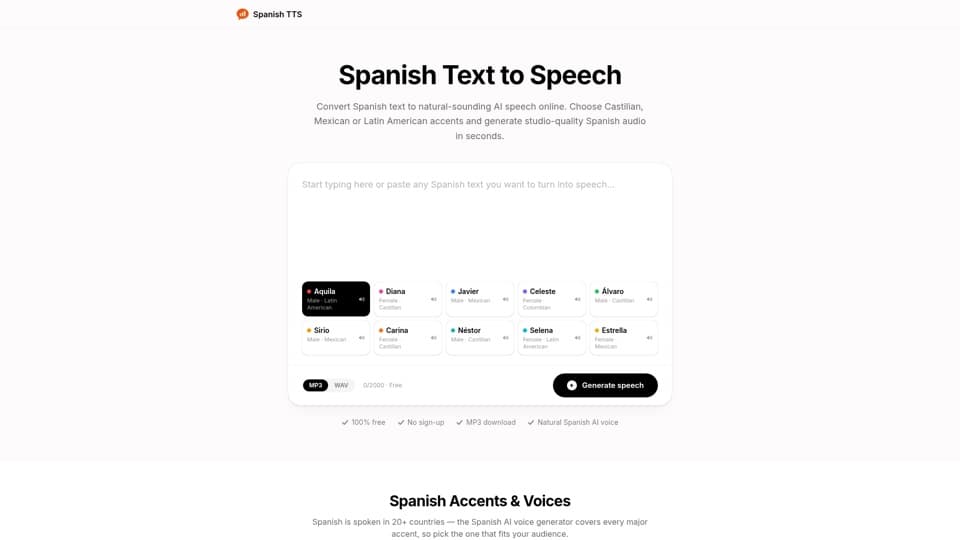 Free Spanish TTS AI Tool image