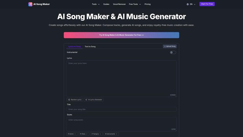 Free AI Song Maker AI Tool image