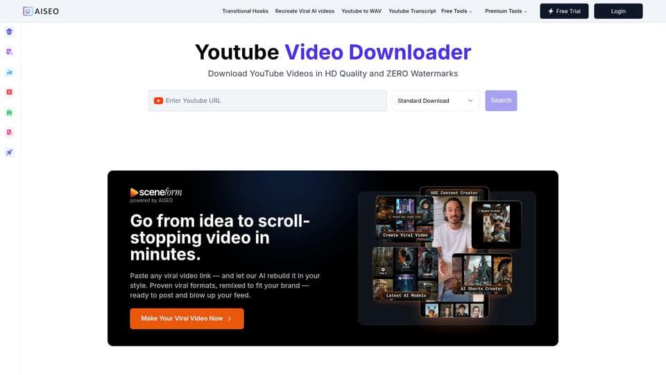 Free AISEO YouTube Video Downloader AI Tool image
