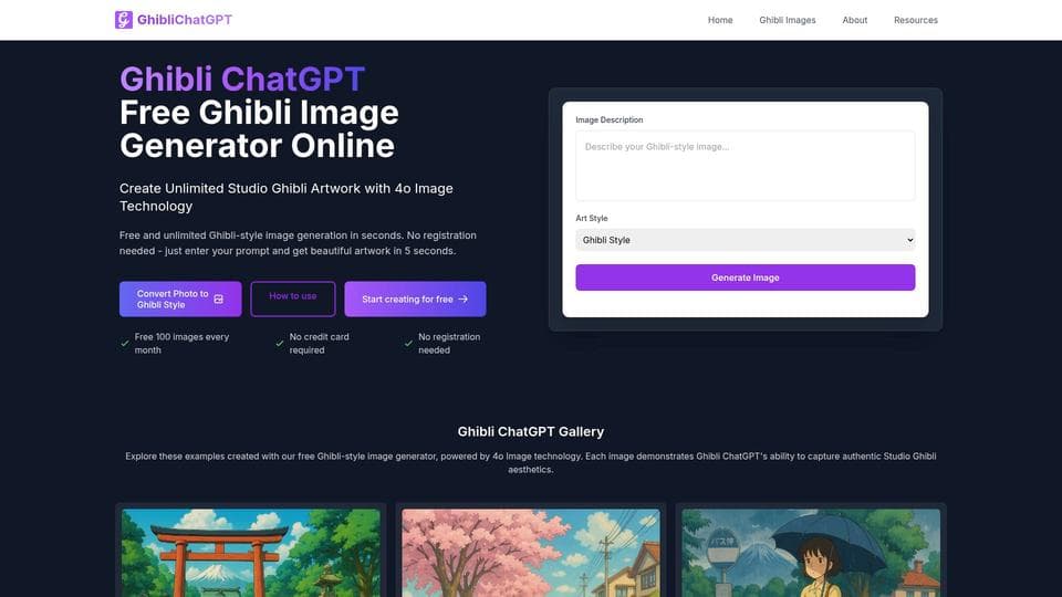 Free Ghibli ChatGPT AI Tool image